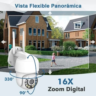 Foto 6 | Cámara de Seguridad Wifi N8-200w Luz Led Ip Resiste Lluvia para Exteriores con Movimiento 360''ns Tech