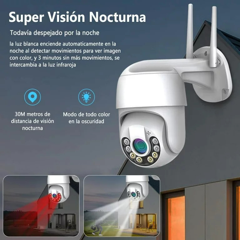 Foto 9 pulgar | Cámara de Seguridad Wifi N8-200w  Luz Led Ip Resiste Lluvia para Exteriores con Movimiento 360''ns Tech