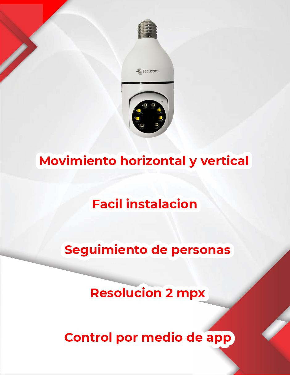 Foto 3 pulgar | Cámara Wifi 360° Cctv Seguridad Vigilancia en Socket