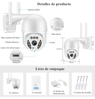 Foto 3 | Cámara de Seguridad Exterior Wifi Eo Safe Imports Esi-069 color Blanco
