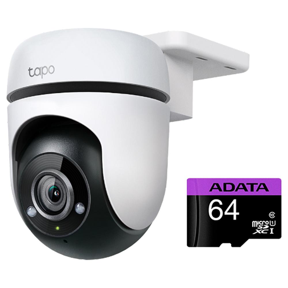 Kit Cámara Vigilancia Wifi Tp-link Tapo C500 y Micro Sd 64gb color Blanco
