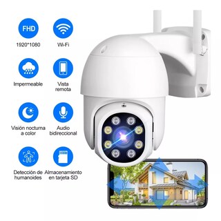 Foto 2 | Cámara de Seguridad Exterior Wifi Inalámbrica 1080p Eo Safe Imports Esi-6866 color Blanco