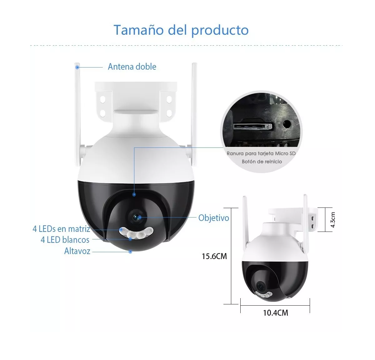 Foto 3 pulgar | Cámara de Seguridad Belug 4MP con Visión Nocturna IP66