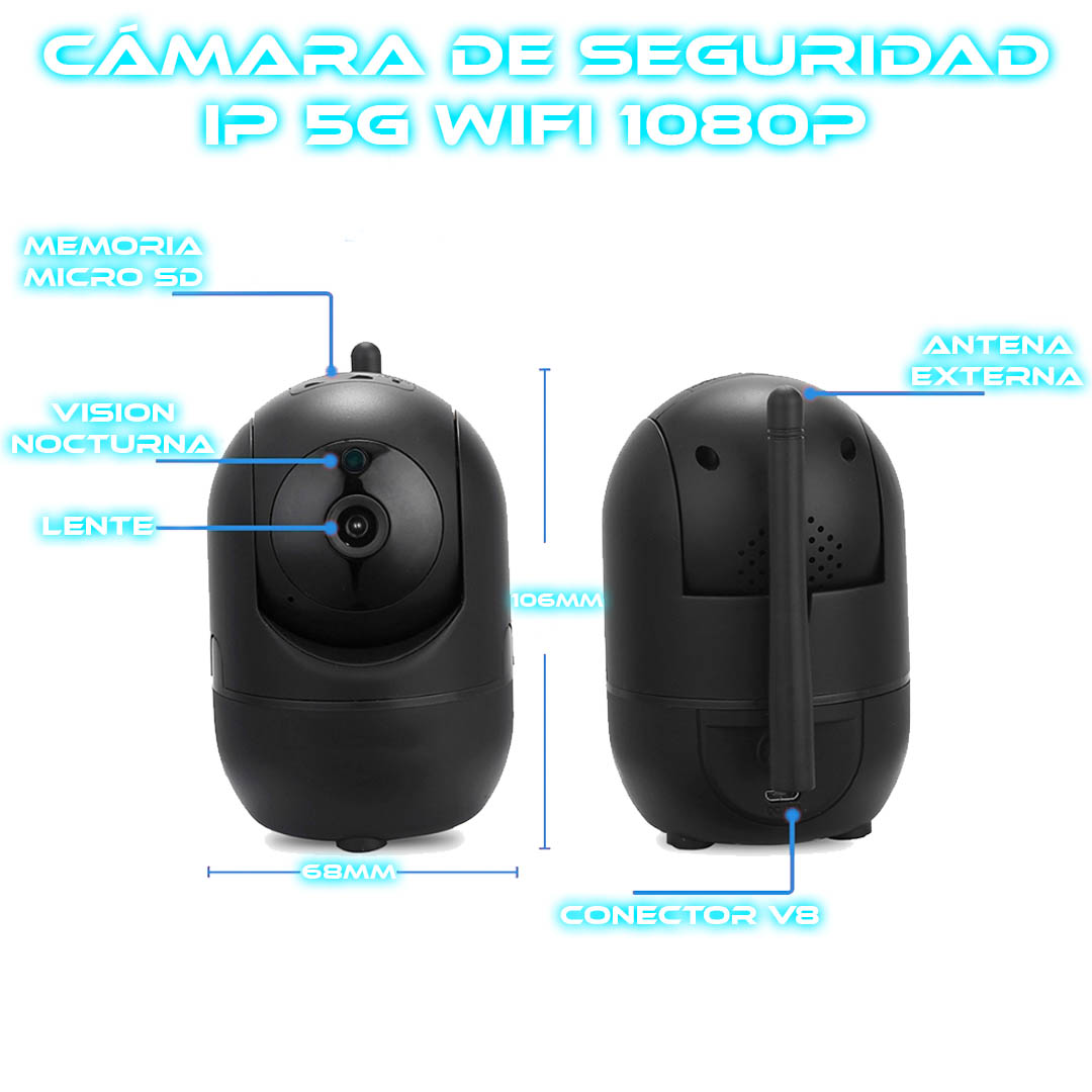 Foto 5 pulgar | Cámara De Seguridad Ip 5g Wifi 1080p Compatible con Alexa