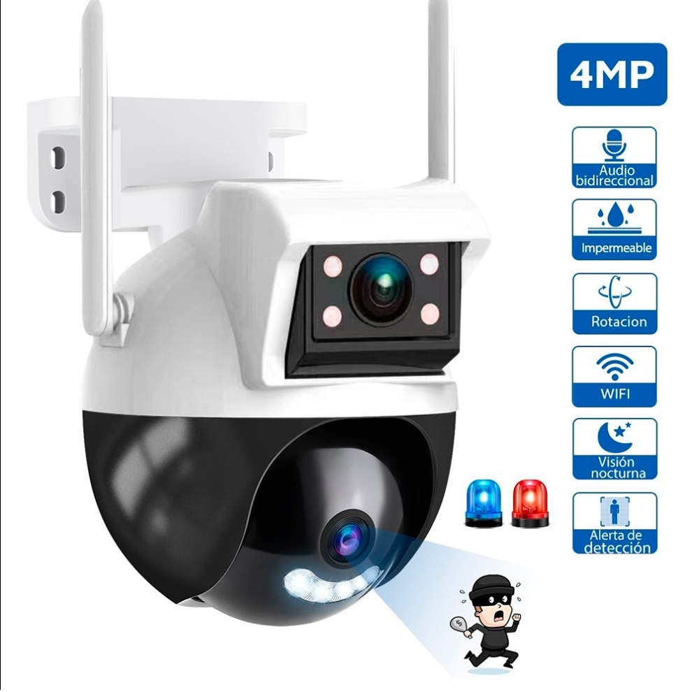 Foto 3 pulgar | Camara De Seguridad Wifi Exterior Impermeable Full Hd Multiangulo 1080p Con Vision Nocturna