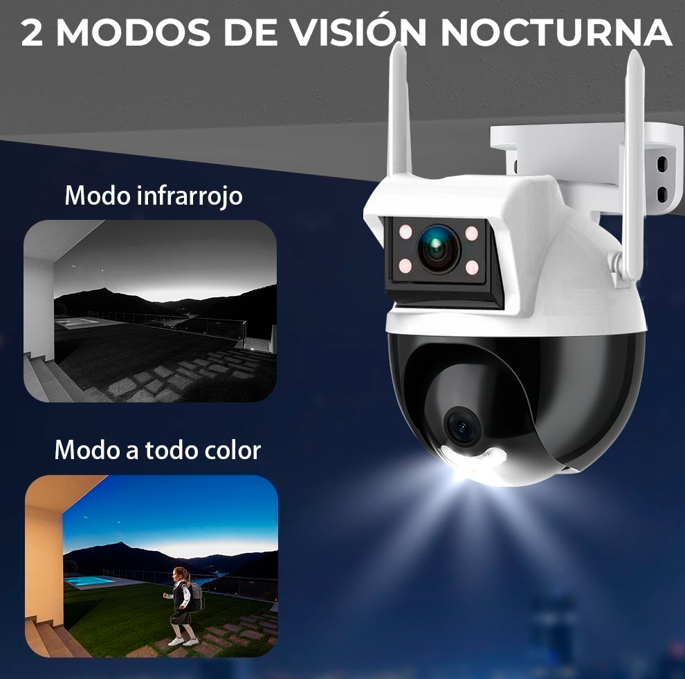 Foto 5 pulgar | Camara De Seguridad Wifi Exterior Impermeable Full Hd Multiangulo 1080p Con Vision Nocturna