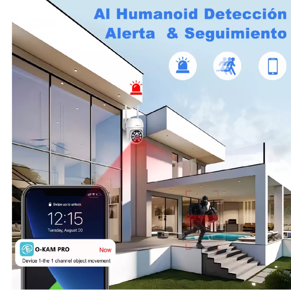 Foto 4 | Cámara Inalámbricas Wifi Cámara Seguridad 5mp Blanco