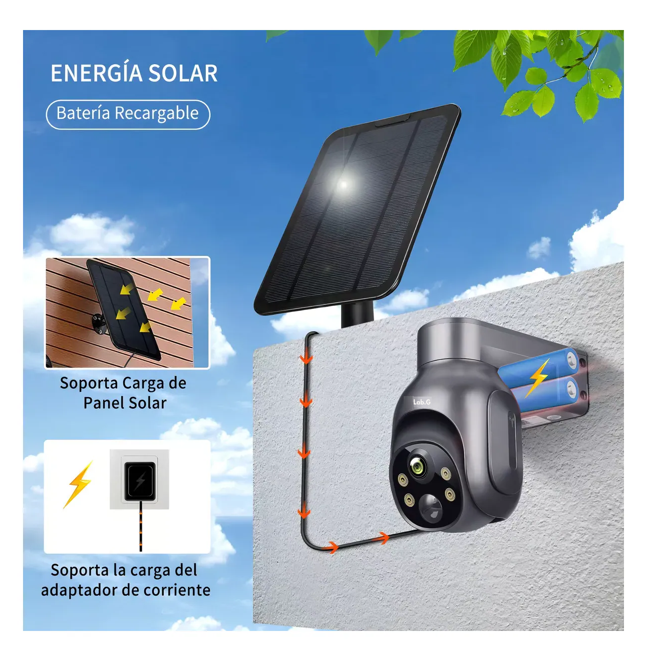 Foto 5 pulgar | Cámara de Seguridad Con Resolución 2k Visión Nocturna Incluida Negro