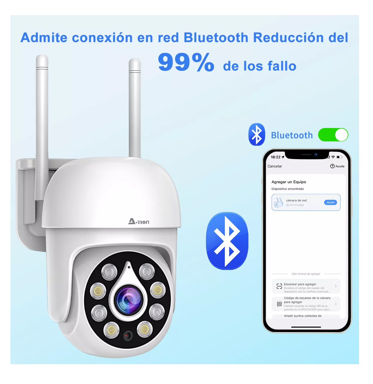 Foto 3 pulgar | Cámara Inalámbricas Wifi Cámara Seguridad 5mp Blanco