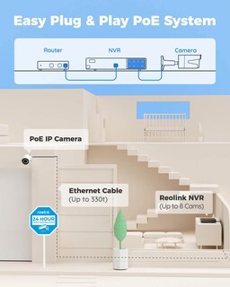 Foto 4 | Sistema De Cámaras De Seguridad Reolink 8ch 5mp Con 4 Cámaras Poe Con Cable - Venta Internacional.