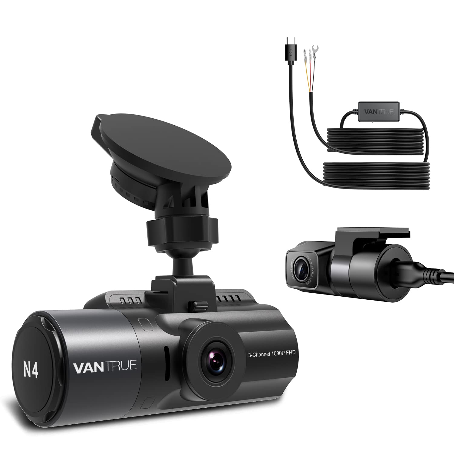 Dash Cam Vantrue N4 De Tres Canales 4k+1080p En La Parte Delantera Y Trasera - Venta Internacional.