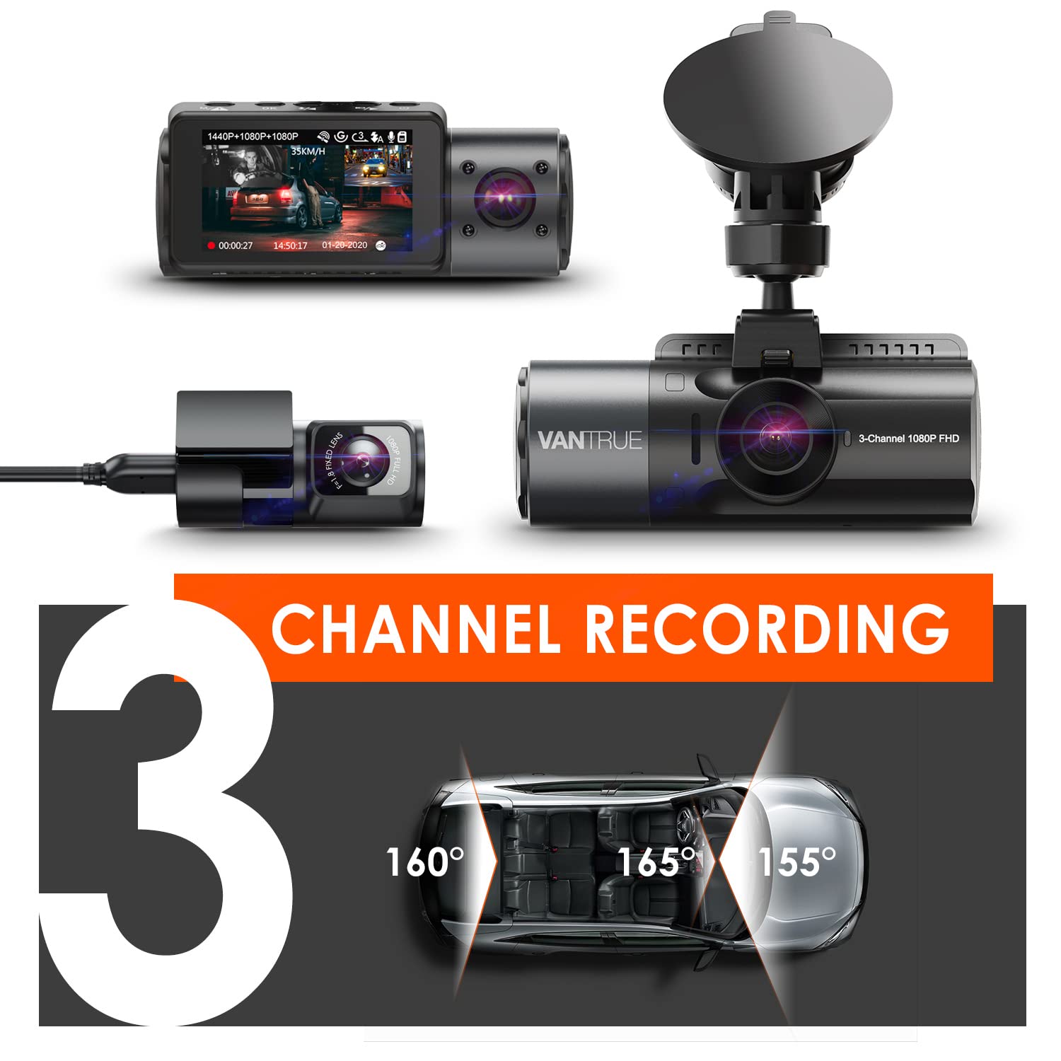 Foto 3 pulgar | Dash Cam Vantrue N4 De Tres Canales 4k+1080p En La Parte Delantera Y Trasera - Venta Internacional.