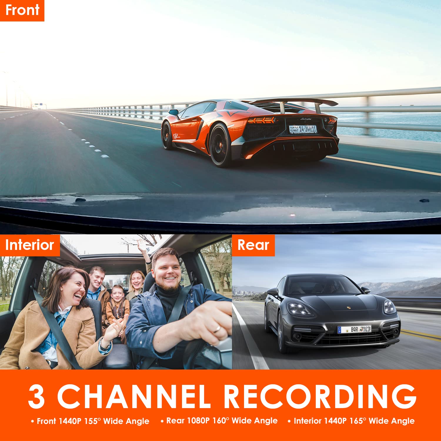 Foto 4 pulgar | Dash Cam Vantrue N4 De Tres Canales 4k+1080p En La Parte Delantera Y Trasera - Venta Internacional.