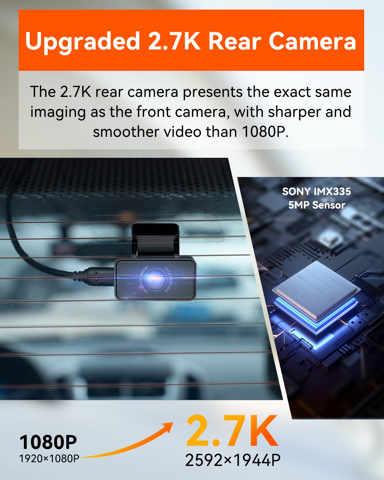 Foto 4 pulgar | Dash Cam Vantrue E2 Delantera Y Trasera 2.7k + 2.7k Para Coches - Venta Internacional.