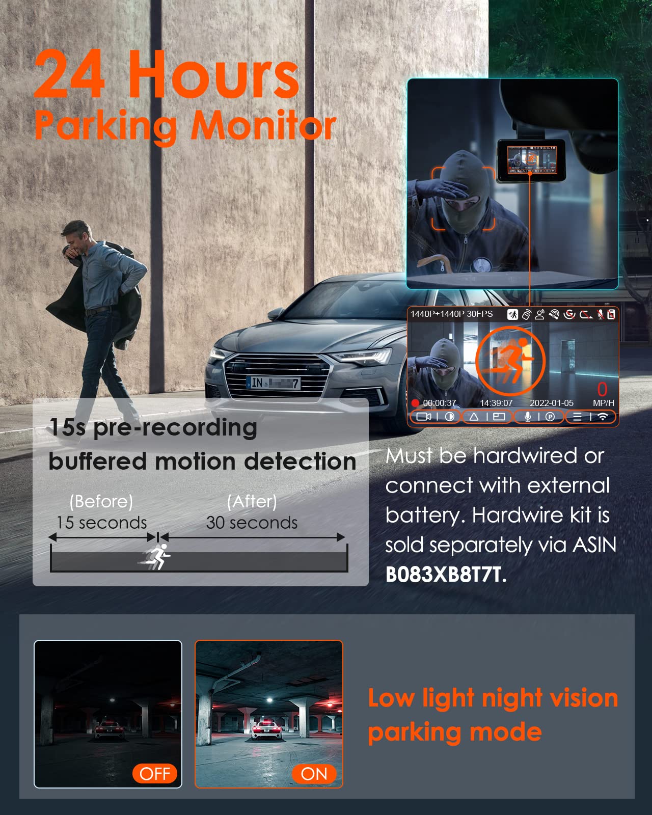 Foto 6 pulgar | Dash Cam Vantrue E2 Delantera Y Trasera 2.7k + 2.7k Para Coches - Venta Internacional.