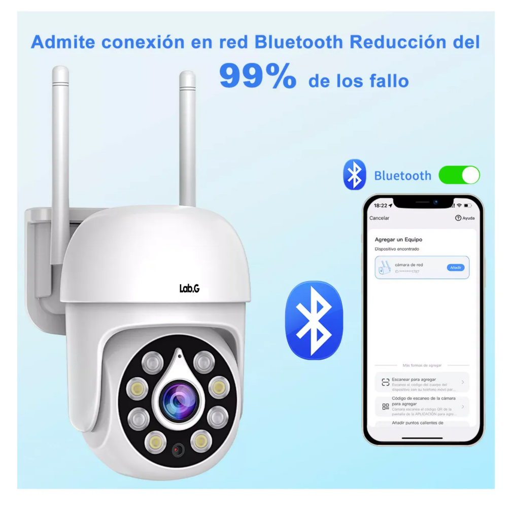 Foto 3 pulgar | Cámara Inalámbrica Lab.g Wifi Cámara Seguridad 5mp Blanco