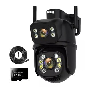 Foto 1 | Cámara De Seguridad Wifi Exteriores Belug Negra 8mp Con Tarjeta Sd 128 Gb