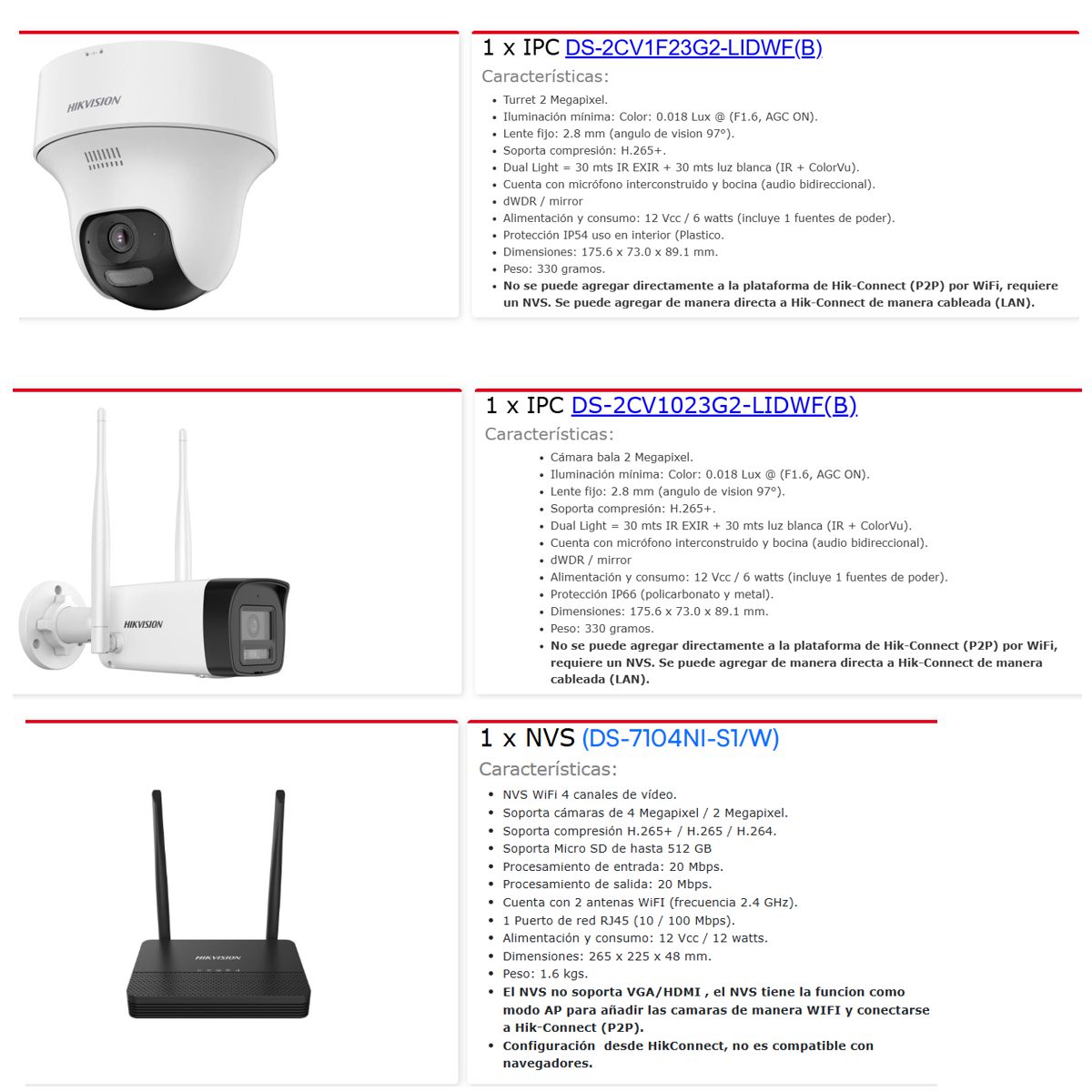 Foto 8 | Hikvision Kit Ip Inalámbrico 2 Megapíxel Nvs 4 Canales Incluye 2 Camaras