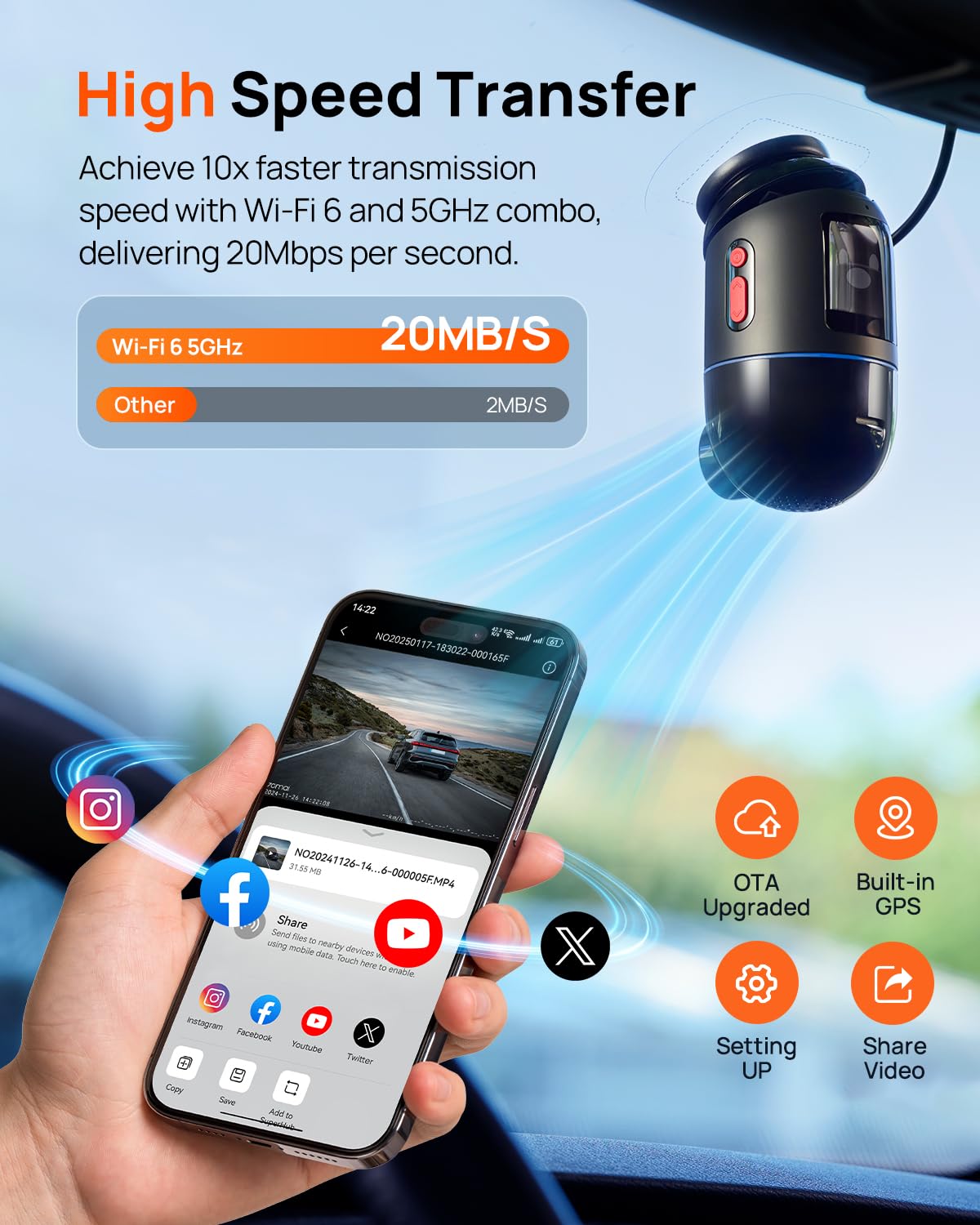 Foto 5 pulgar | Dash Cam 70mai X800 4k Delantera Y Trasera Sony Imx678 4g Lte - Venta Internacional.