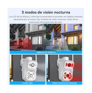 Foto 5 | Cámara De Seguridad Exterior De Doble Lente 8mp Con Alexa Lab.g Negro Con Blanco