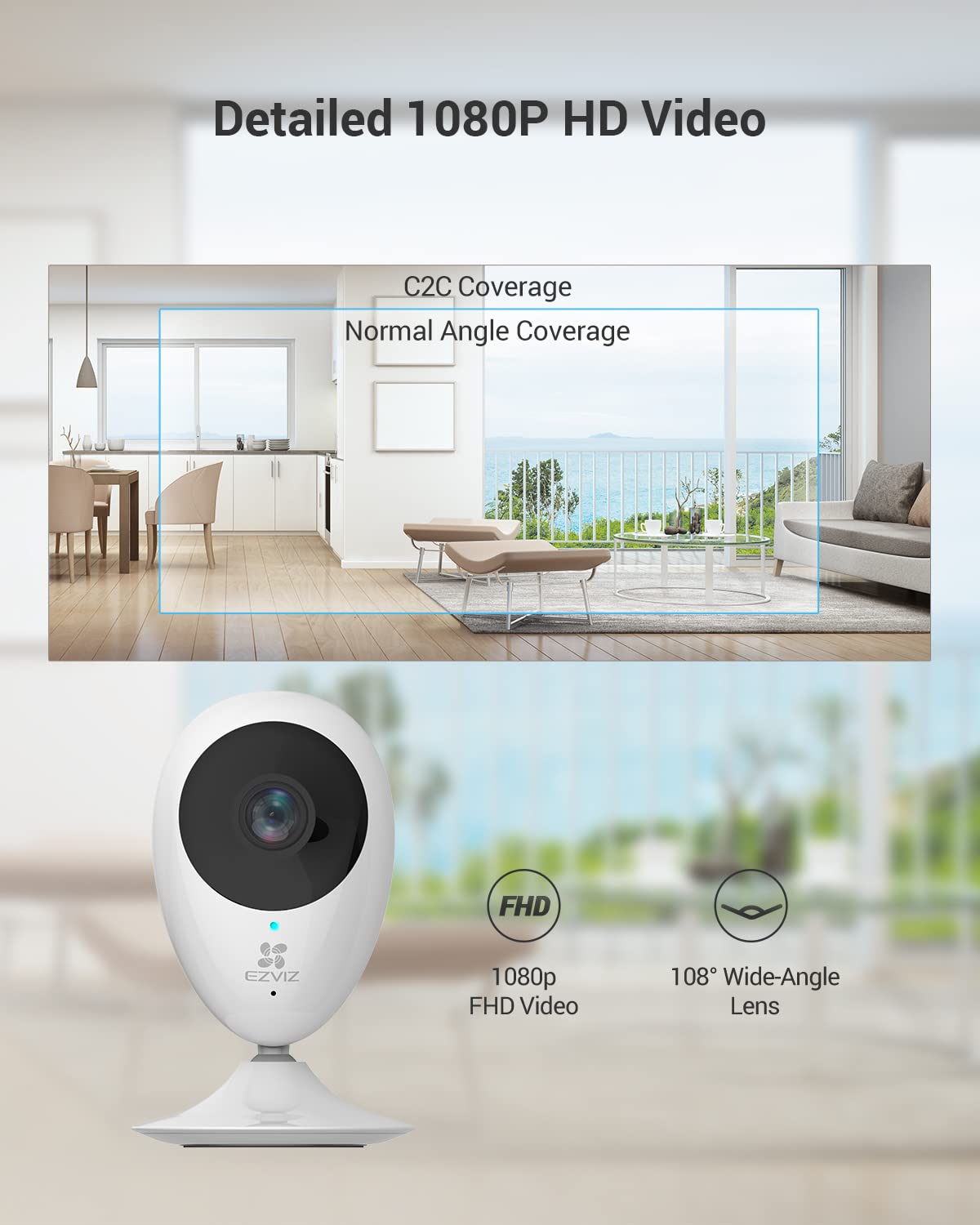 Foto 3 pulgar | Cámara De Seguridad Ezviz C2c Para Interiores 1080p Con Alerta De Movimiento Y Visión Nocturna - Venta Internacional.