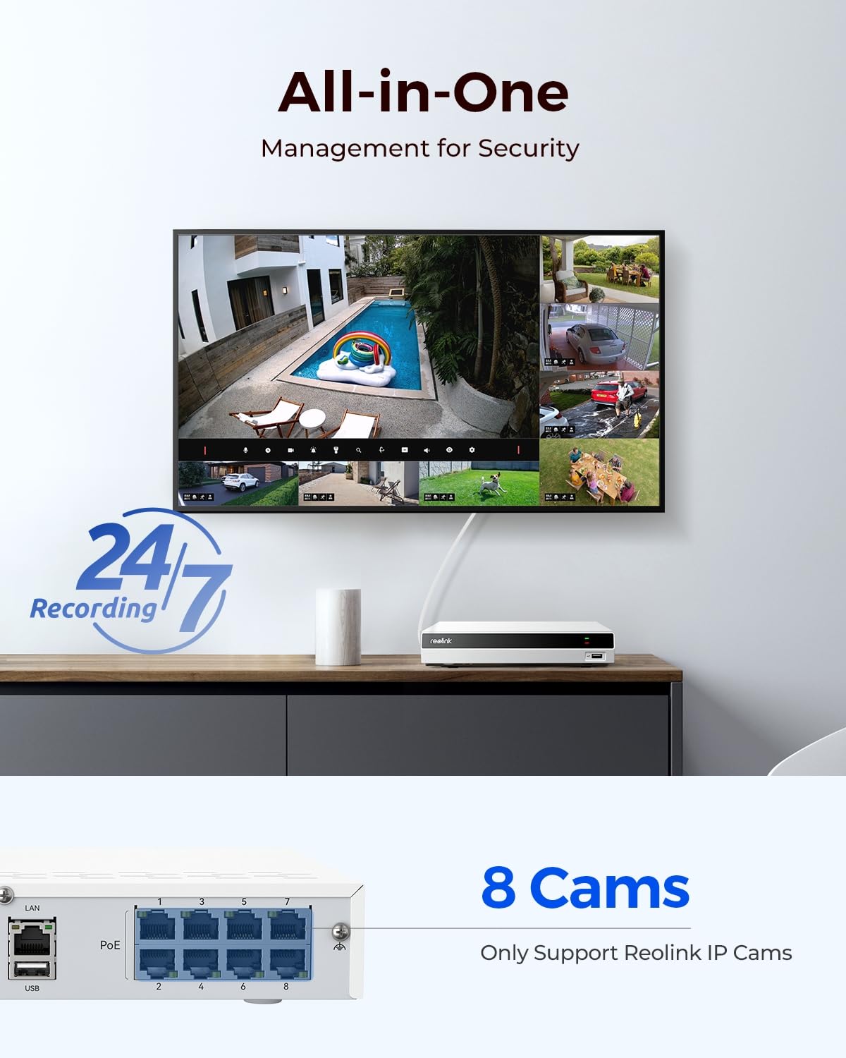 Foto 3 pulgar | Grabador de Vídeo Red Reolink 4k 8ch Seguridad Doméstica - Venta Internacional