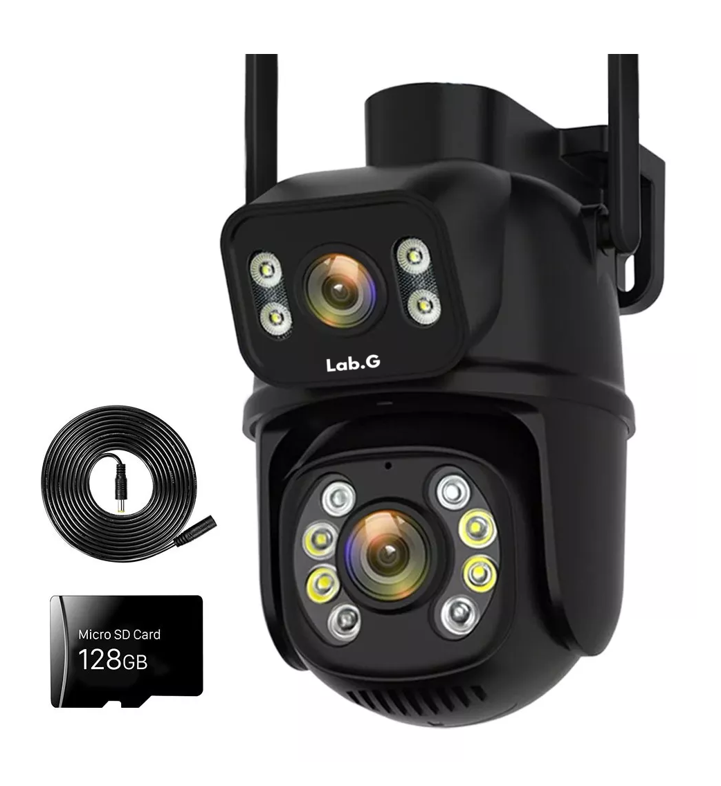 Cámara De Seguridad Wifi Exteriores 8mp Con Tarjeta Sd 128gb Negra