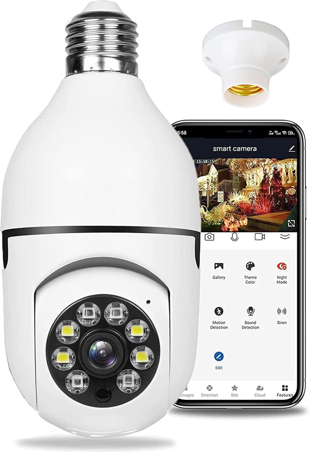 Cámara de Seguridad Wifi Vigilancia 1080p con Alarma y Audio Bidireccional