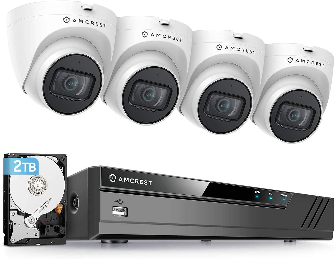 Sistema De Cámara De Seguridad Amcrest Nv4108e-ip5m-t1179ew4-2tb - Venta Internacional.