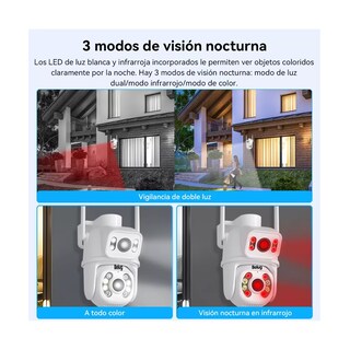 Foto 4 | Cámara De Seguridad Exterior De Doble Lente 8mp Con Alexa, Belug Negro Con Blanco