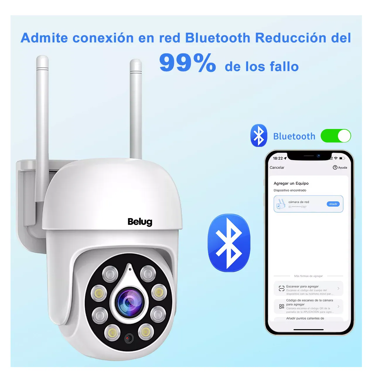 Foto 3 pulgar | Cámara Inalámbricas Wifi Cámara Seguridad 5mp Belug,  Blanco