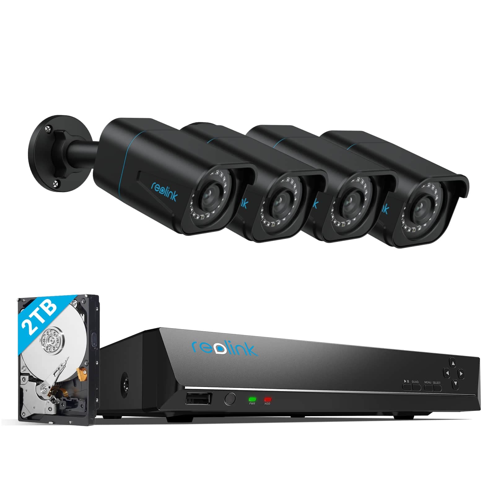 Sistema De Cámara De Seguridad Reolink 4k 8mp/4k 8ch Nvr Con Disco Duro De 2 Tb - Venta Internacional.