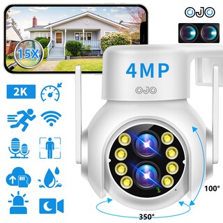 Foto 1 | 2NLF® 58BK 4MP Cámara Seguridad Wifi Dual Lente Autofocus Zoom Óptico 15x