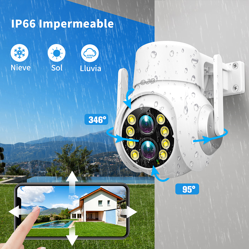 Foto 6 pulgar | 2NLF® 58BK 4MP Cámara Seguridad Wifi Dual Lente Autofocus Zoom Óptico 15x