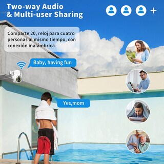 Foto 7 | 2NLF® 58BK 4MP Cámara Seguridad Wifi Dual Lente Autofocus Zoom Óptico 15x