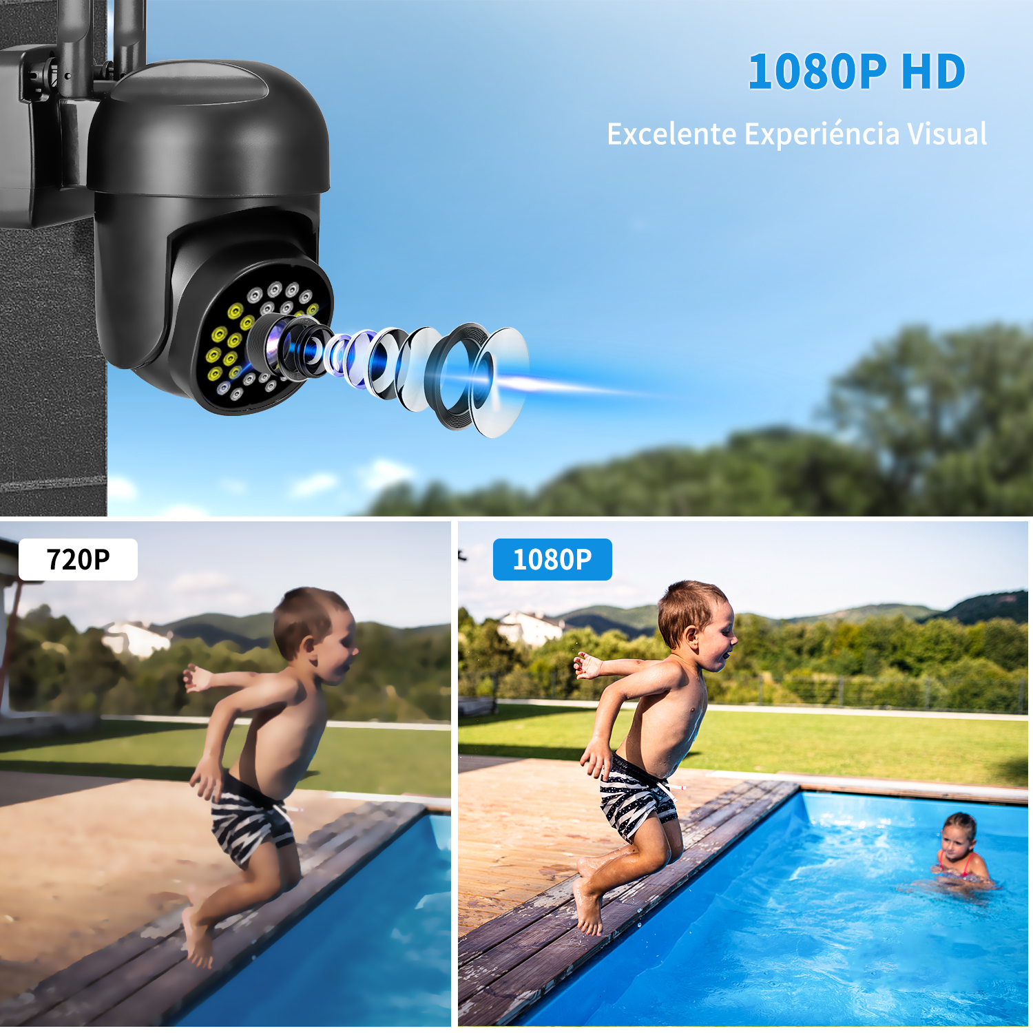 Foto 3 pulgar | Ojo® 4mp Cámaras De Seguridad Wifi De 360° Visión 5g/2.4g