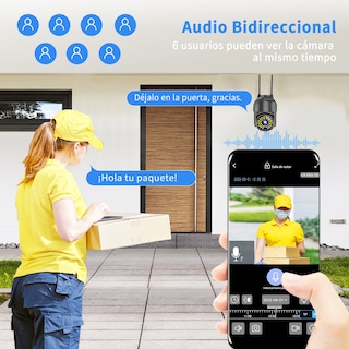 Foto 4 | Ojo® 4mp Cámaras De Seguridad Wifi De 360° Visión 5g/2.4g