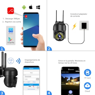 Foto 7 | Ojo® 4mp Cámaras De Seguridad Wifi De 360° Visión 5g/2.4g
