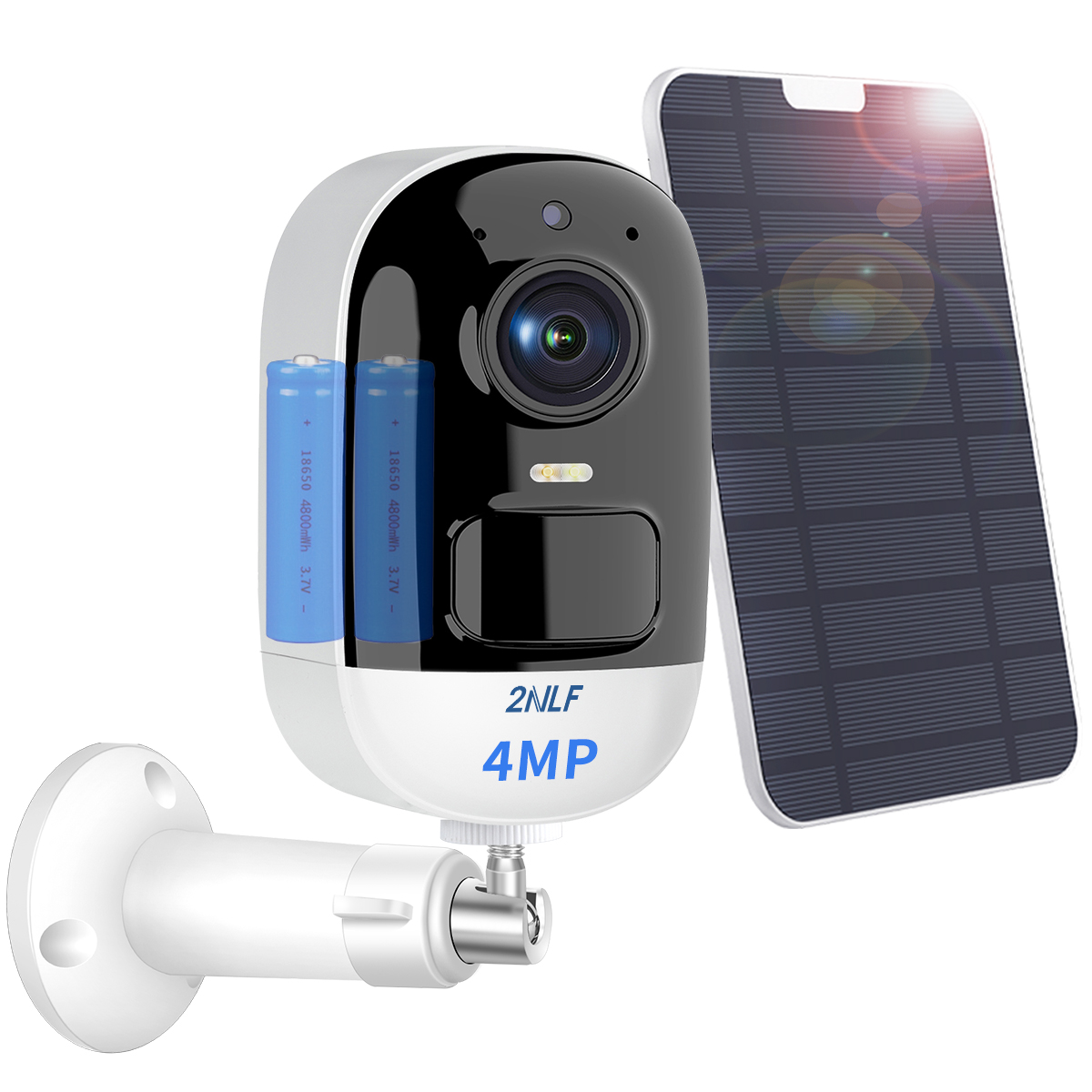 Foto 1 | Cámara de seguridad 2NLF 4MP Full HD WiFi con panel solar color blanco
