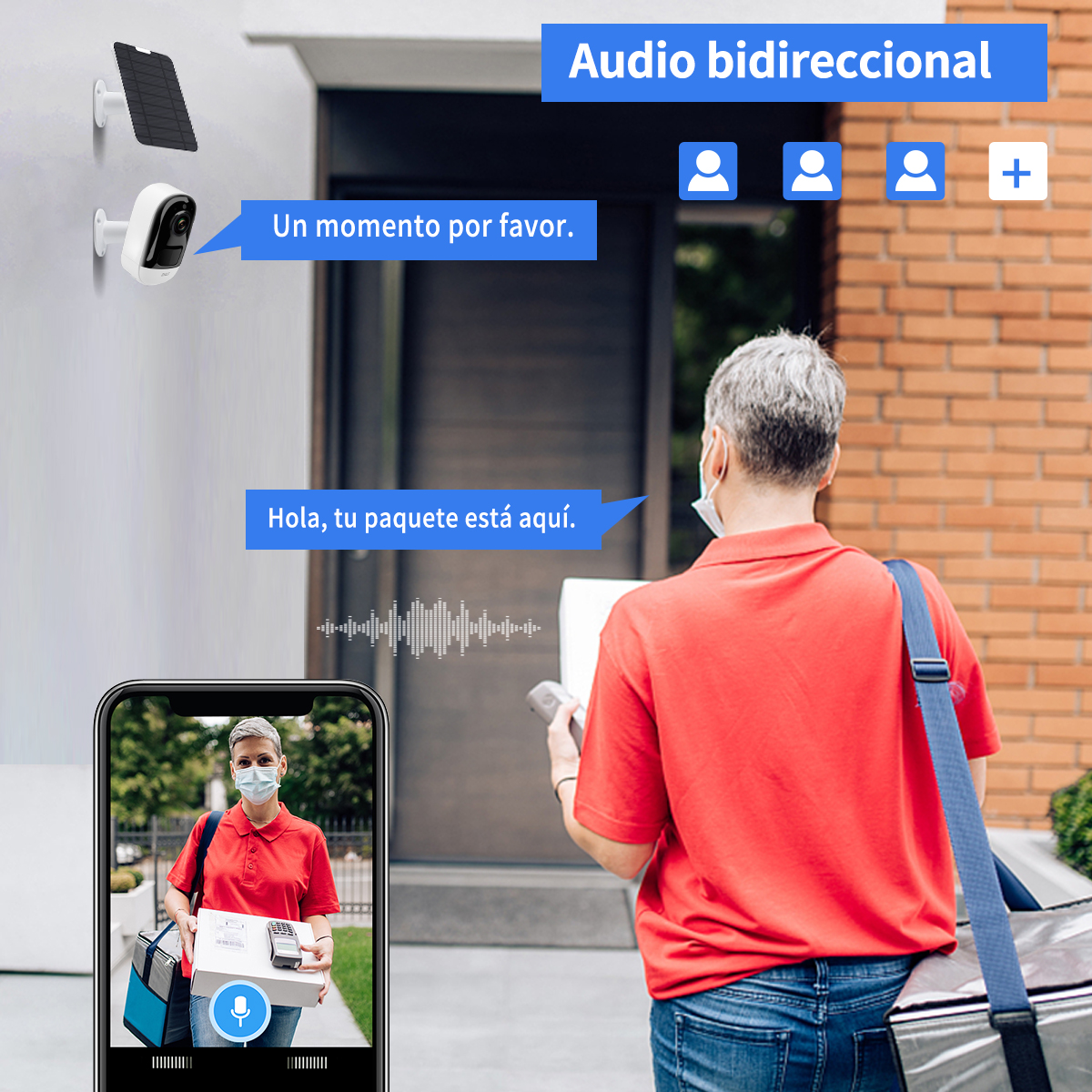 Foto 4 pulgar | Cámara de seguridad 2NLF 4MP Full HD WiFi con panel solar color blanco