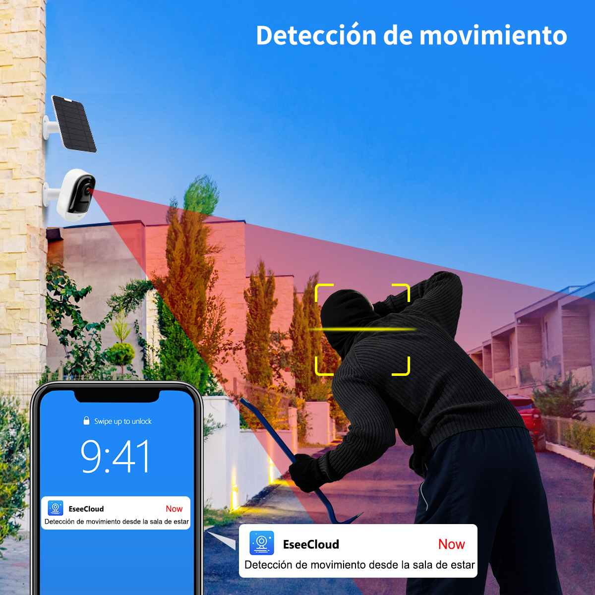 Foto 5 pulgar | Cámara de seguridad 2NLF 4MP Full HD WiFi con panel solar color blanco