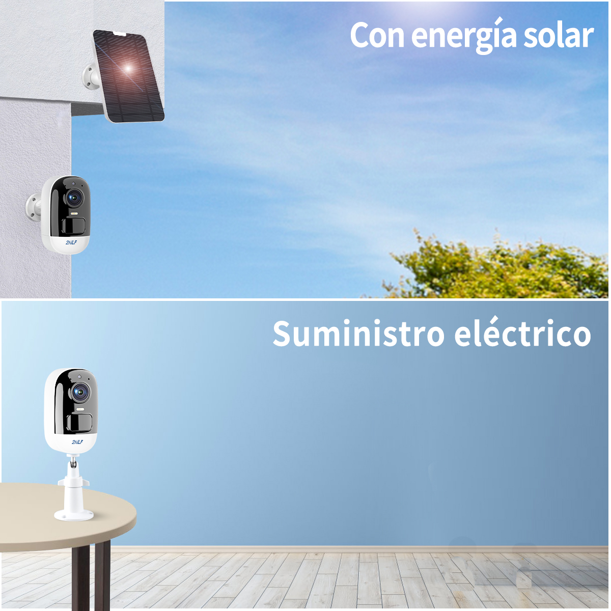 Foto 9 pulgar | Cámara de seguridad 2NLF 4MP Full HD WiFi con panel solar color blanco