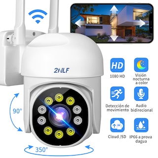 Foto 1 | Cámara De Seguridad 2nlf® Wifi Exterior Con Led Alarma
