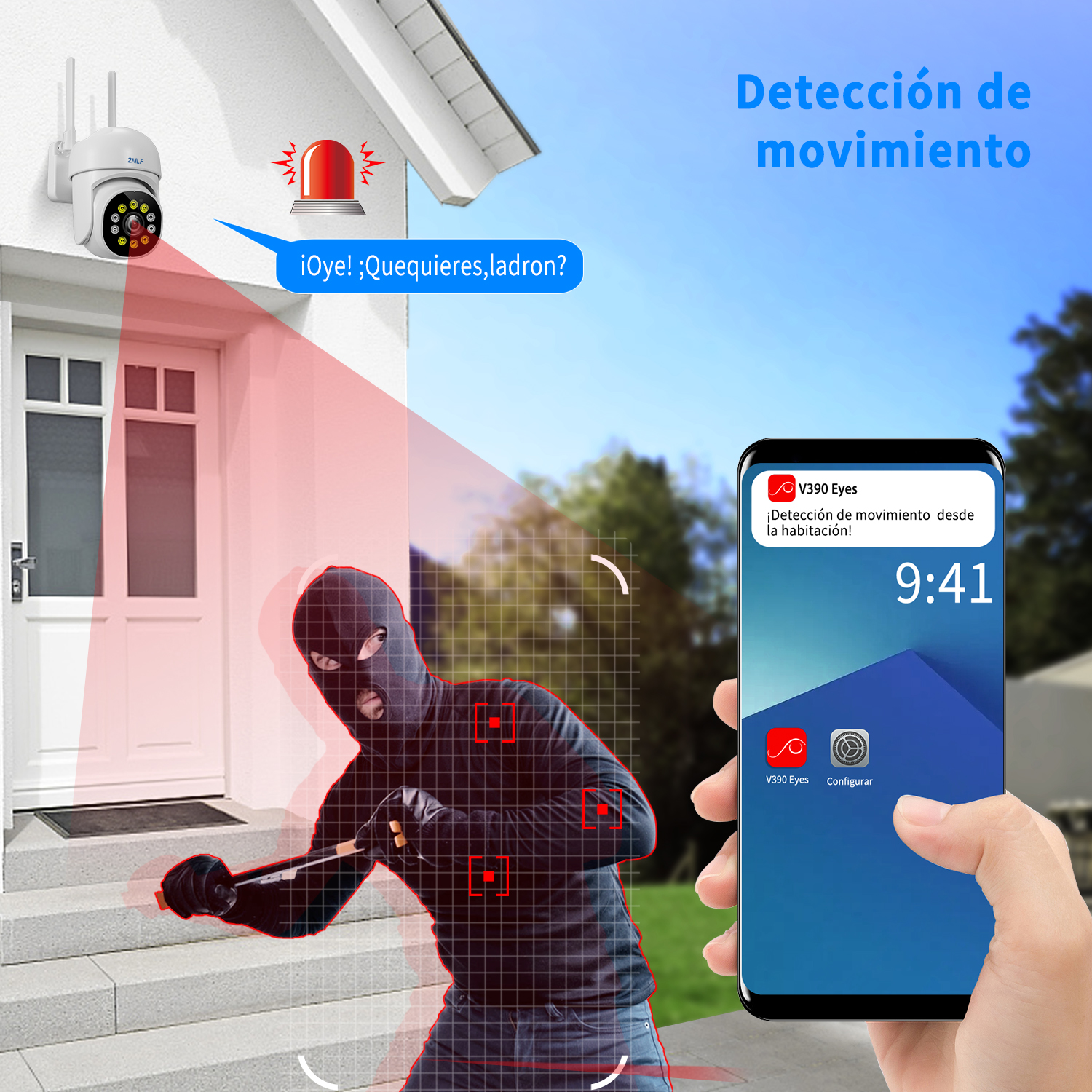 Foto 4 pulgar | Cámara De Seguridad 2nlf® Wifi Exterior Con Led Alarma