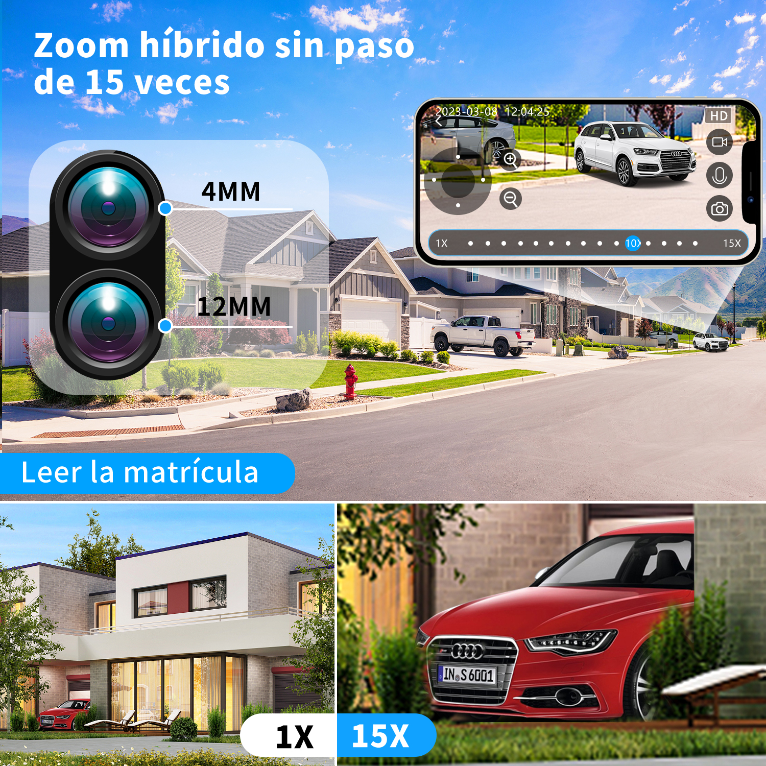 Foto 3 pulgar | 2NLF® 58BK 4MP Cámara Seguridad Wifi Dual Lente Autofocus Zoom Óptico 15x