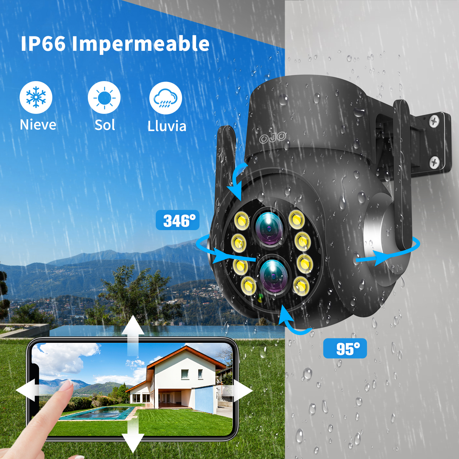 Foto 5 | 2NLF® 58BK 4MP Cámara Seguridad Wifi Dual Lente Autofocus Zoom Óptico 15x