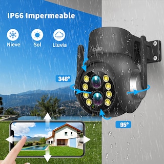 Foto 5 | 2NLF® 58BK 4MP Cámara Seguridad Wifi Dual Lente Autofocus Zoom Óptico 15x