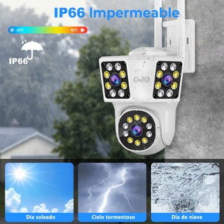 Foto 7 | OJO® 12mp Cámara de Seguridad Exterior 3 Lentes 3 Pantalla Zoom Digital 10x Cámara Vigilancia Color Blanco
