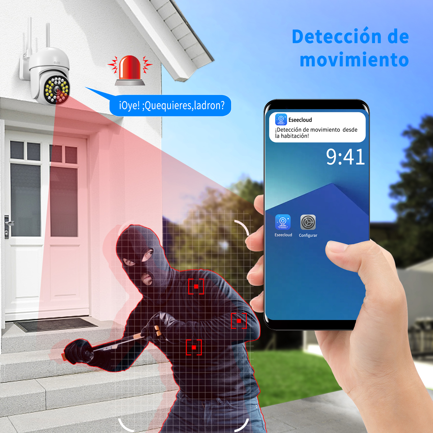 Foto 4 pulgar | Ojo 4MP 5G Cámaras De Seguridad Con Led Alarma Wifi Full Hd WIFI6 doble frecuencia 2.4G