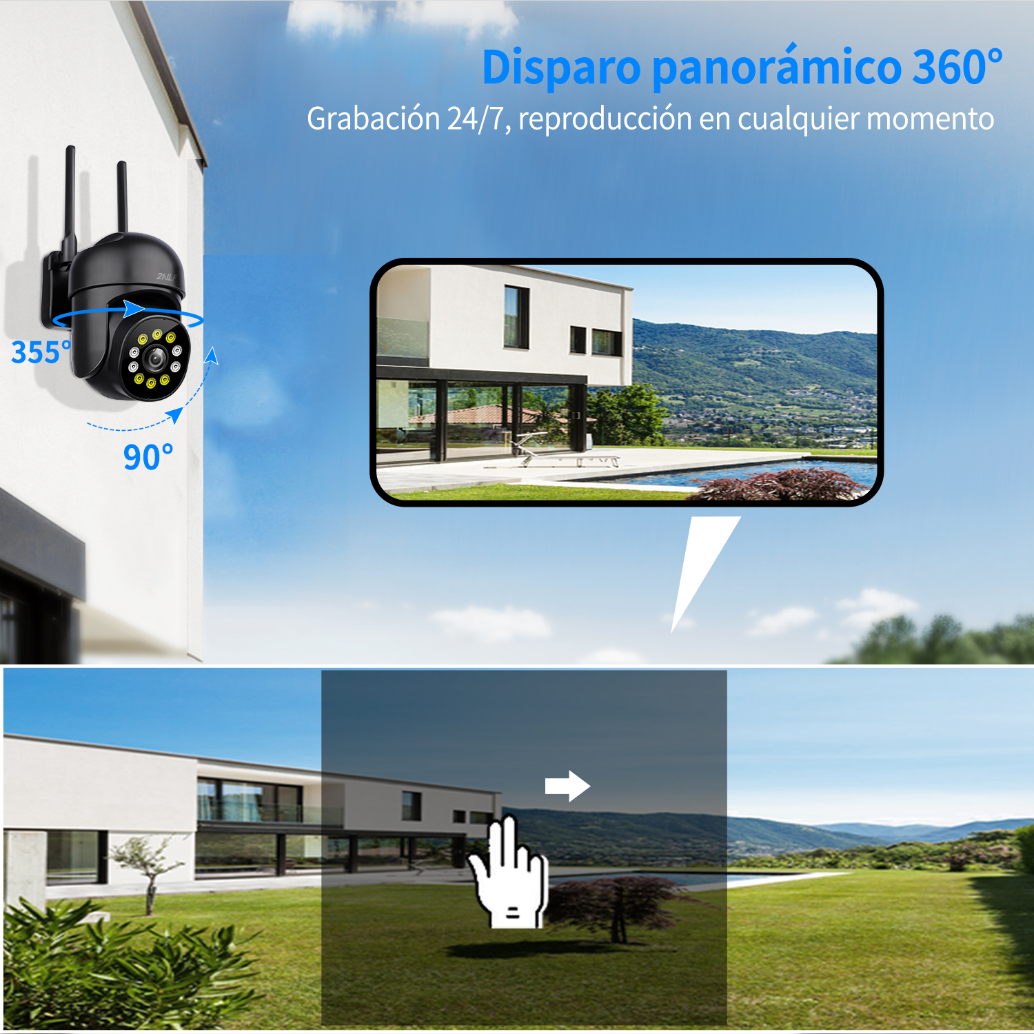 Foto 6 pulgar | Cámara de seguridad 2NLF D74B con resolución 2MP visión nocturna incluida color negro